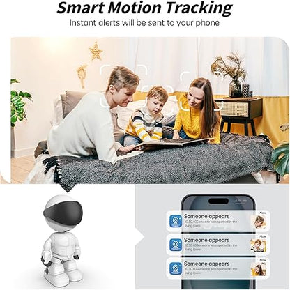 Wesecuu Security Wireless 2K HD 5G/2.4Ghz WiFi 360° Motion Detection Indoor camera