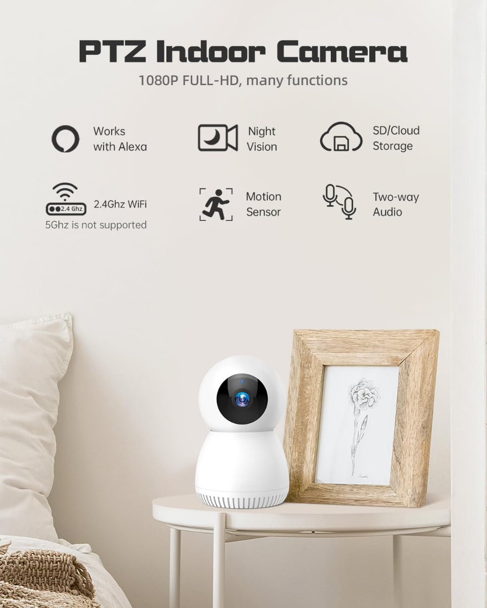 Wesecuu indoor 2.4G WiFi Mini Smart Video  Monitor Security Cameras