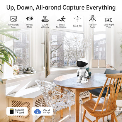 Wesecuu Security Wireless 2K HD 5G/2.4Ghz WiFi 360° Motion Detection Indoor camera