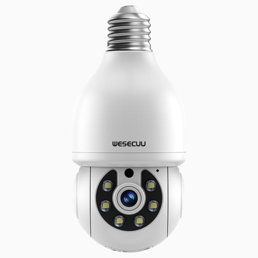 Wesecuu 2K Light Bulb WiFi & Wireless Indoor Security Camera